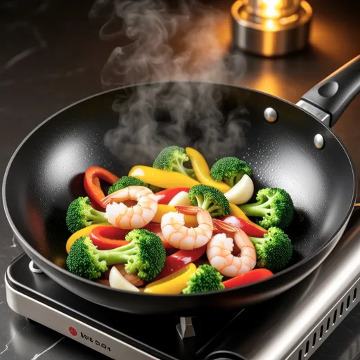 Broccoli Bell Pepper Shrimp Stir-fry