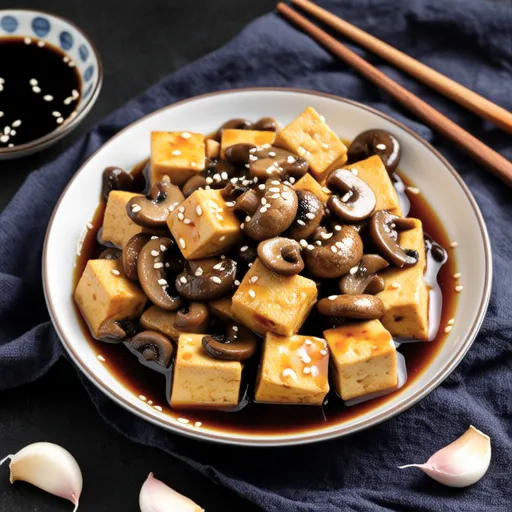 Stir-fried Tofu and Mushrooms