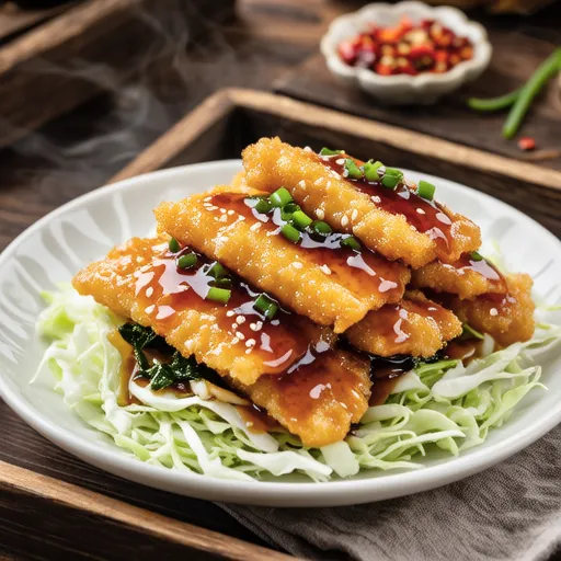 Cabbage and Fried Mackerel Aromatic Marinade