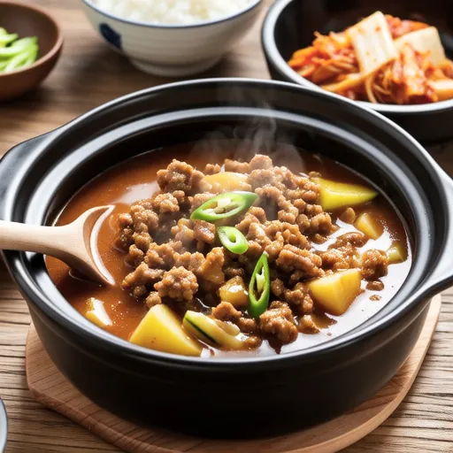 Vegetable Doenjang Jjigae with Ground Pork