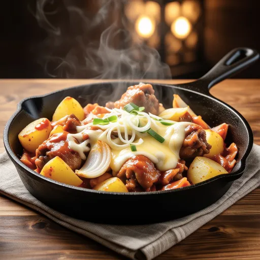 Chicken and Potato Kimchi Cheese Stir-fry
