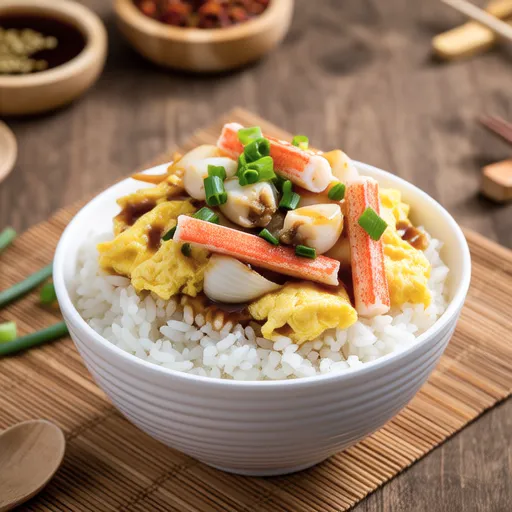 Crab Stick Egg Rice Bowl Recipe