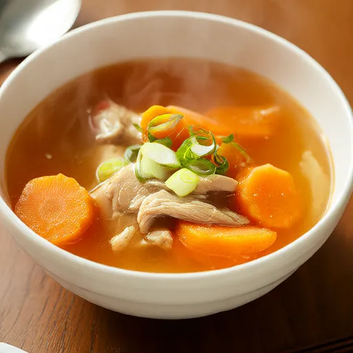 Soupe de poulet et carottes