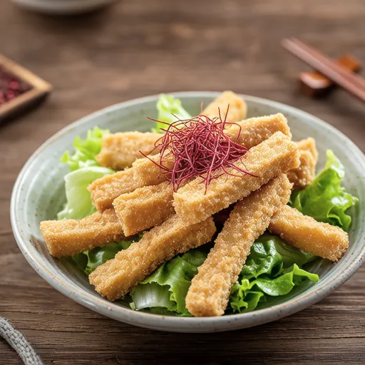 Oil-fried Tofu and Sunny Lettuce Red Shiso Salad