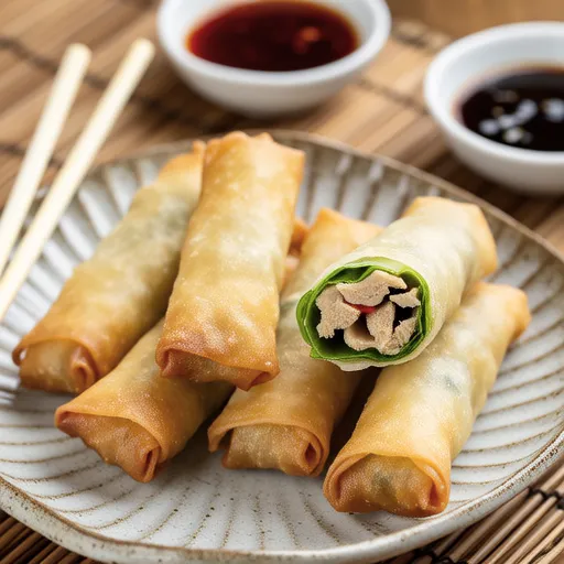Nagaimo and Mentaiko Tuna Spring Rolls