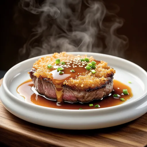 Fluffy Hamburg Steak with Teriyaki Egg Sauce