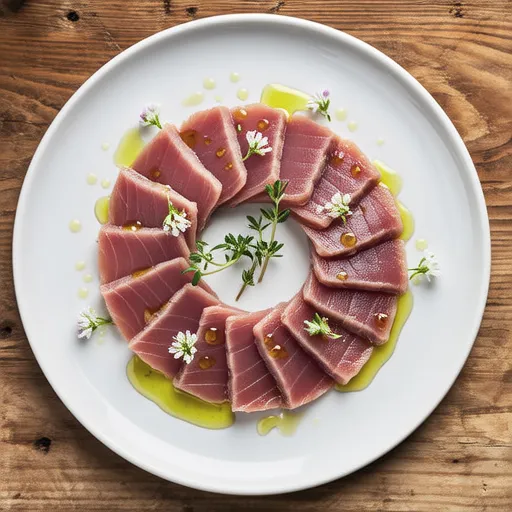 Tuna Carpaccio with Honey Mustard Flavor