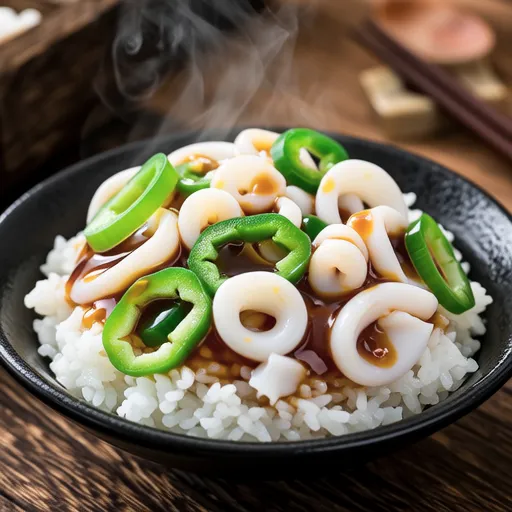 Squid and Scallion with Vinegar Miso Sauce