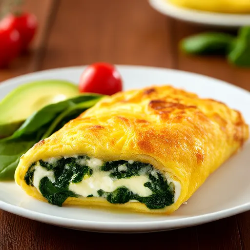 Omelette Cheto con Spinaci e Formaggio