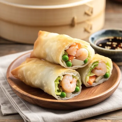 Shrimp and Green Pea Spring Rolls