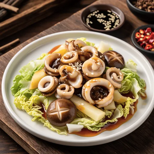 Stir-fried Squid and Cabbage with Salted Kombu