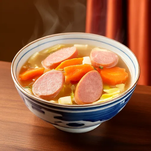Sausage Soup with Onion and Carrot