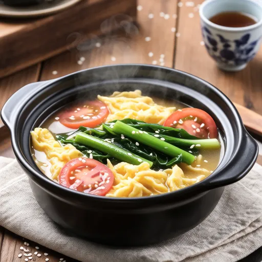 Chinese-style Soup with Wakame Stems