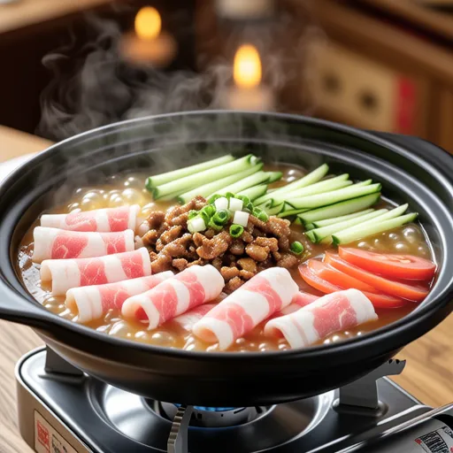 Pork Shabu with Garlic and Green Onion Sauce