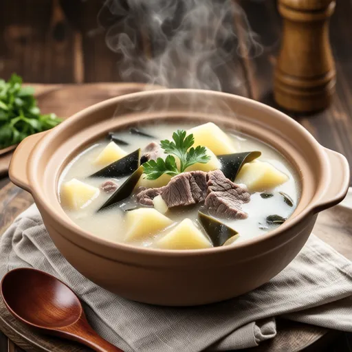 New Potato and Beef Broth Soup