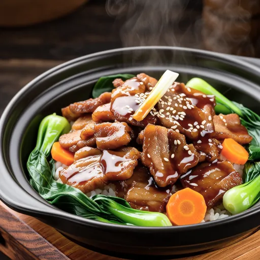 Mizuna and Pork Stir-fry with Oyster Sauce