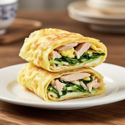 Tuna and Garlic Chive Omelette