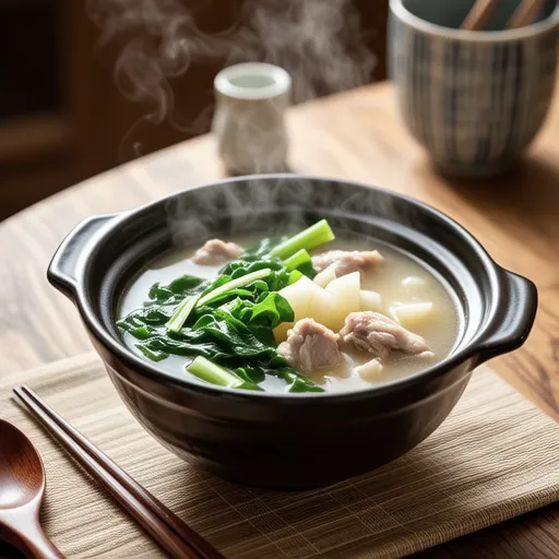 Chicken Tender and Mizuna Grated Daikon Soup