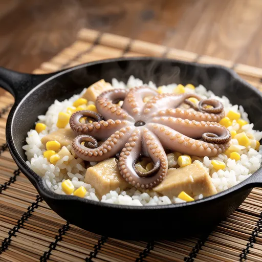 Octopus and Corn Takikomi Rice
