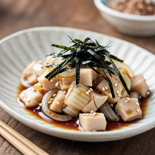 Onion Slice and Tuna with Salted Kombu