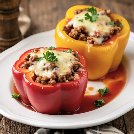 Stuffed Bell Peppers in Tomato Sauce