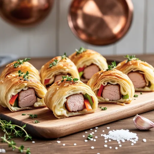 Pork Loin and Bell Pepper Cheese Rolls