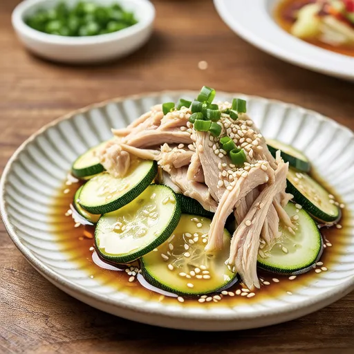 Chicken Breast and Zucchini with Scallion Lemon Sauce