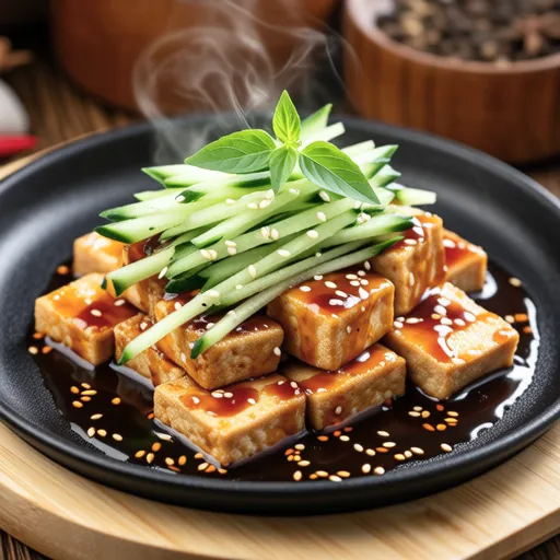 Pan-fried Tofu with Vegetables and Sauce