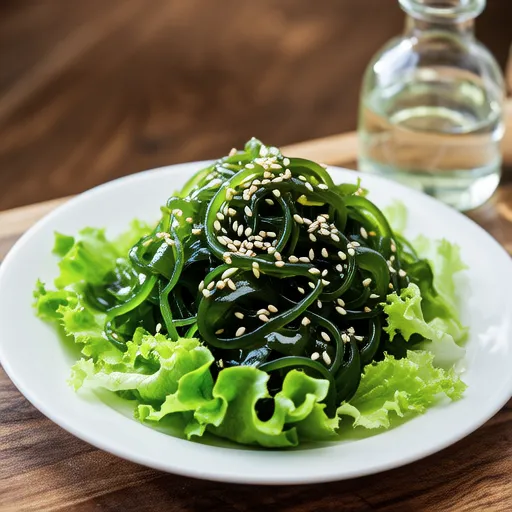 Lettuce and Wakame Salt Dressing Salad