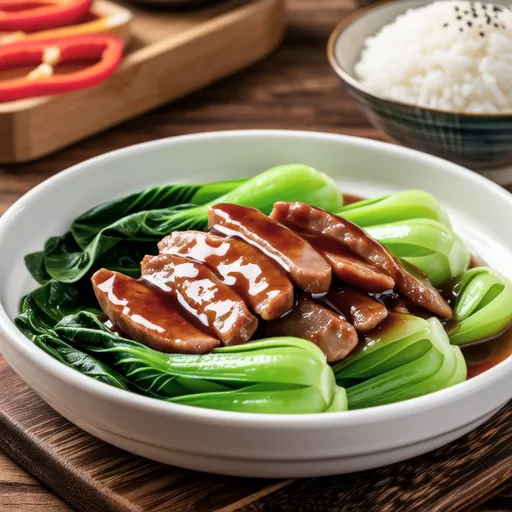 Stir-fried Bok Choy with Sausage in Oyster Sauce