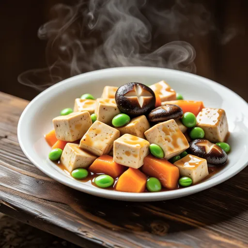 Stir-fried Tofu with Carrot and Edamame