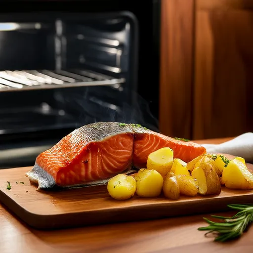 Prato de forno: Salmão com batatas