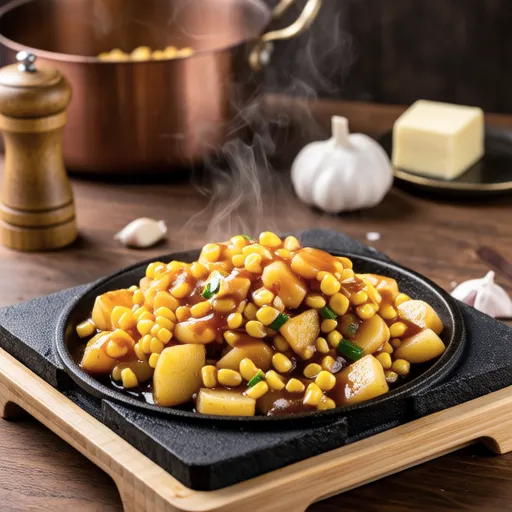 Corn and Potato Butter Soy Sauce Stir-fry