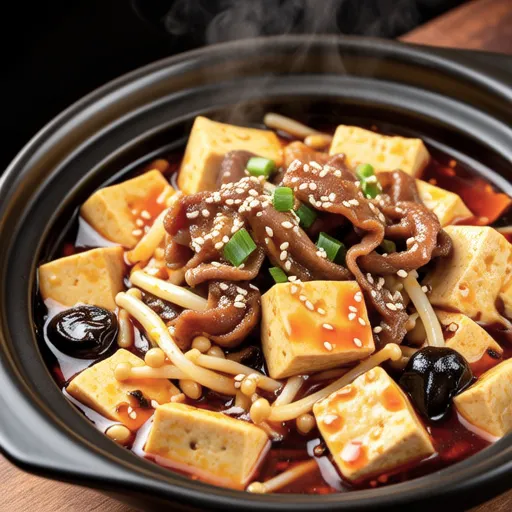 Spicy Simmered Bean Sprouts and Tofu