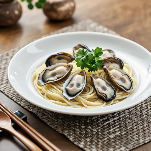 Chikugo Oyster and Chrysanthemum Japanese Pasta