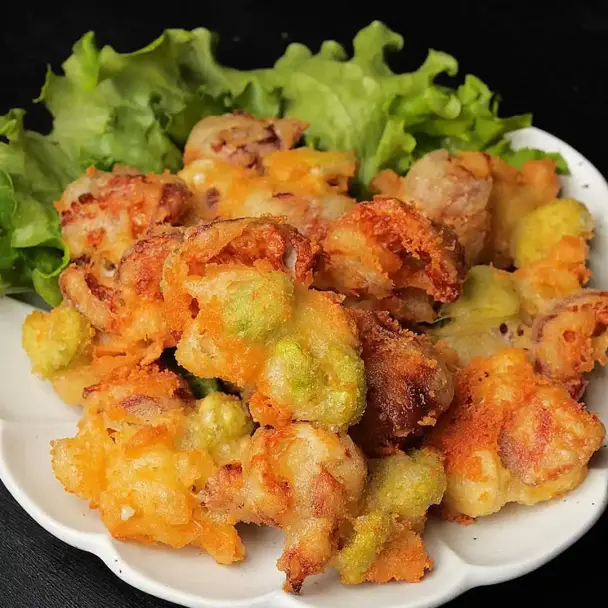 ちくわとそら豆のチーズ揚げ