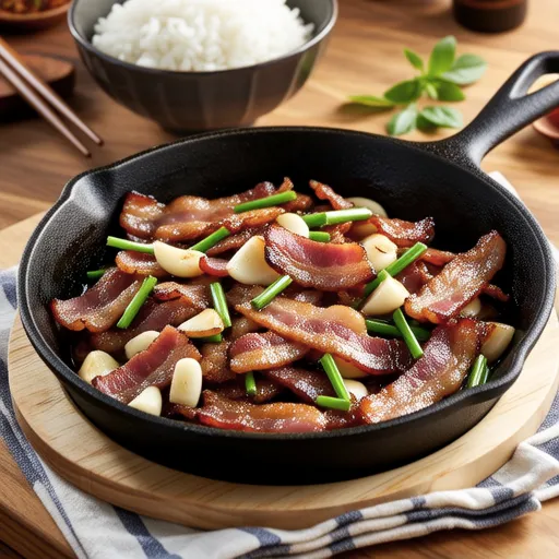 Bacon and Garlic Chive Mayo Stir-fry