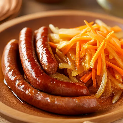 Stir-Fried Sausages with Onions and Carrots