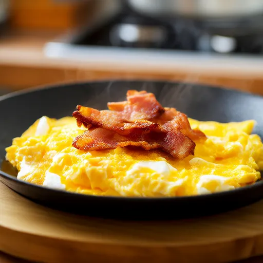 Ovos mexidos com bacon