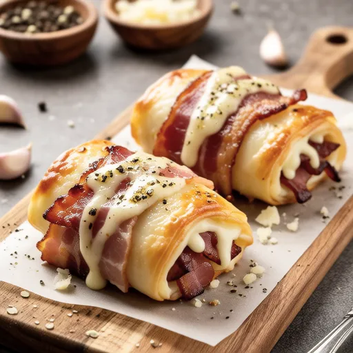 Cheese Garlic Scape Bacon Rolls