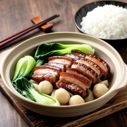 Steamed Pork Belly and Bok Choy with Ume Sauce