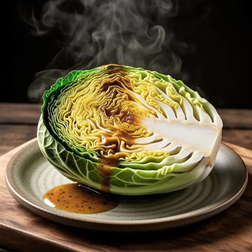 Cabbage Steak with Mustard Sauce