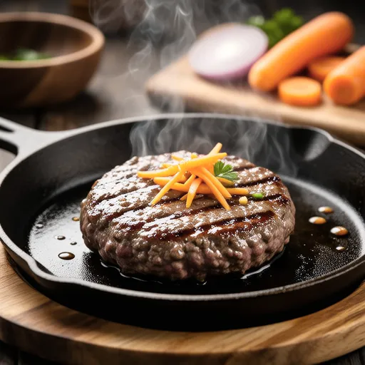 Carrot-packed Big Hamburger Steak