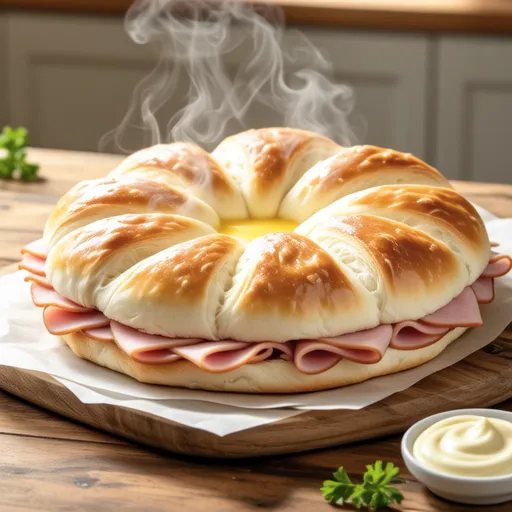 Ham and Mayo Flower Pull-Apart Bread