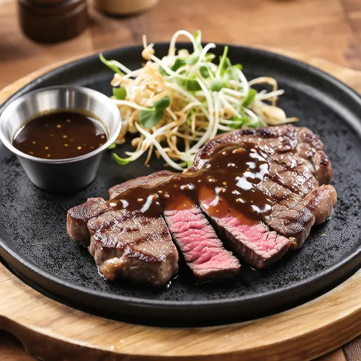 Beef Steak with Wasabi Soy Sauce