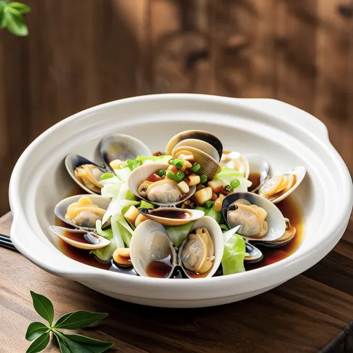 Steamed Clams and Chinese Cabbage with Aromatic Vegetables