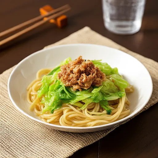 Japanese-style Pasta with Cabbage and Tuna