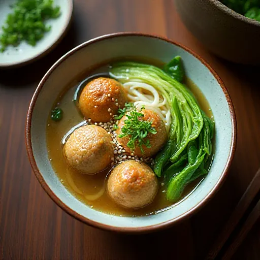 Cabbage and Meatball Vermicelli Soup