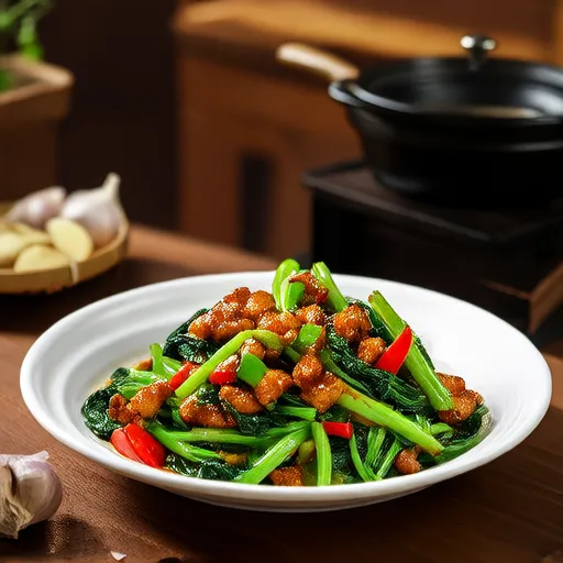 蒜香青蔬炒鸡丁