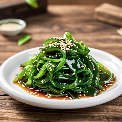 Mizuna and Seaweed Sesame Dressing Salad